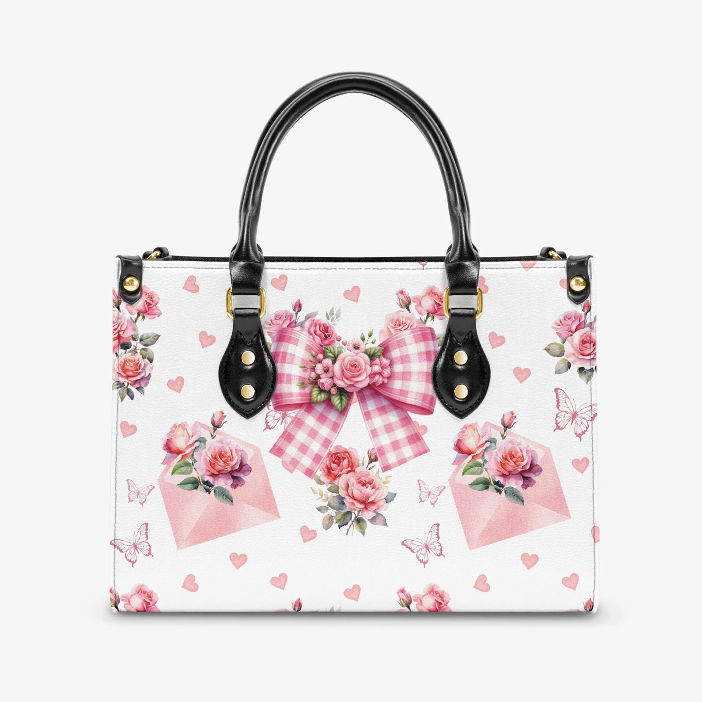 Women's Tote Bag - Rockabilly - Envelope Hearts and Roses