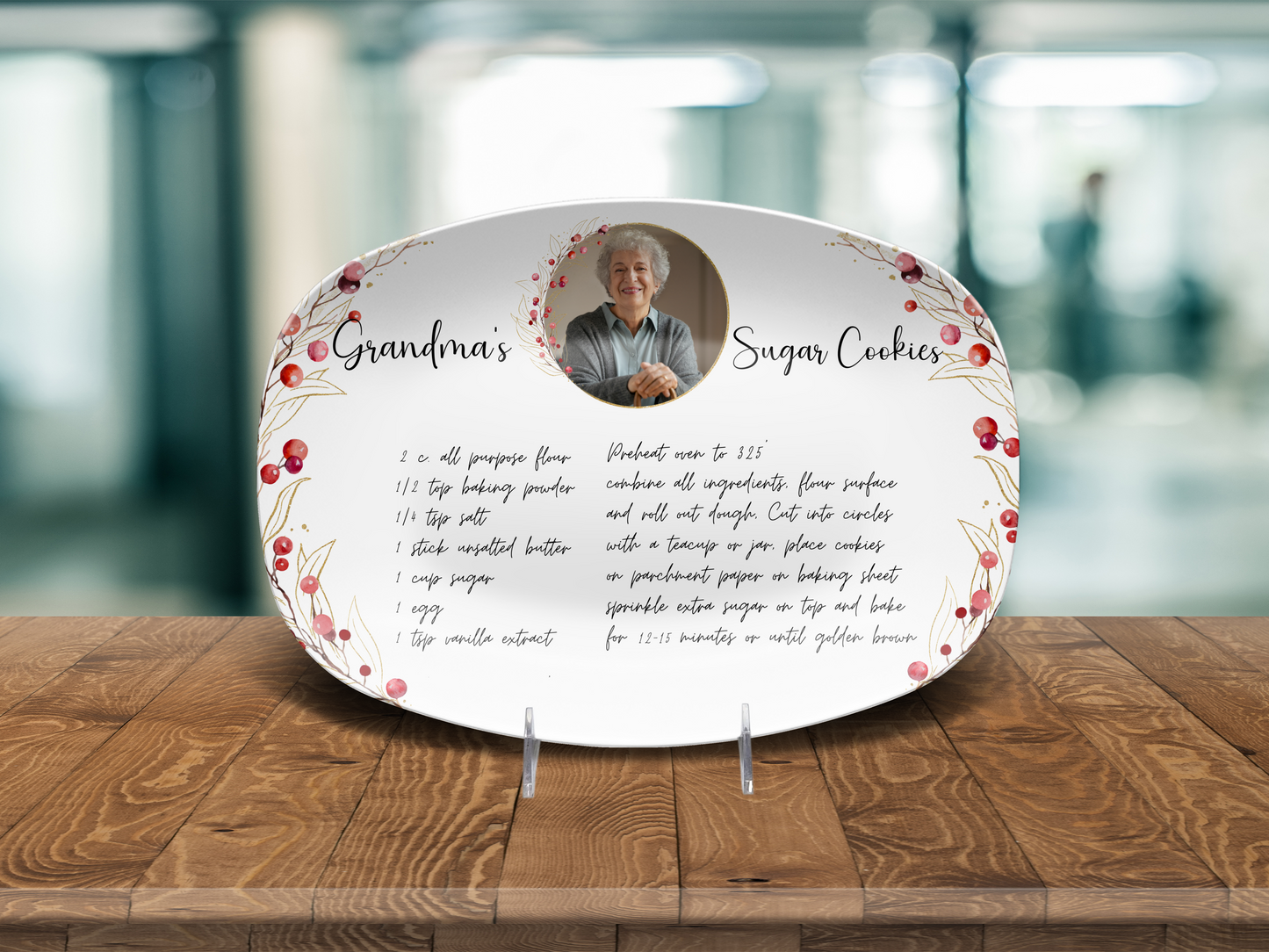 Personalised Handwritten Family Recipe Heirloom with Photo Plate/Platter