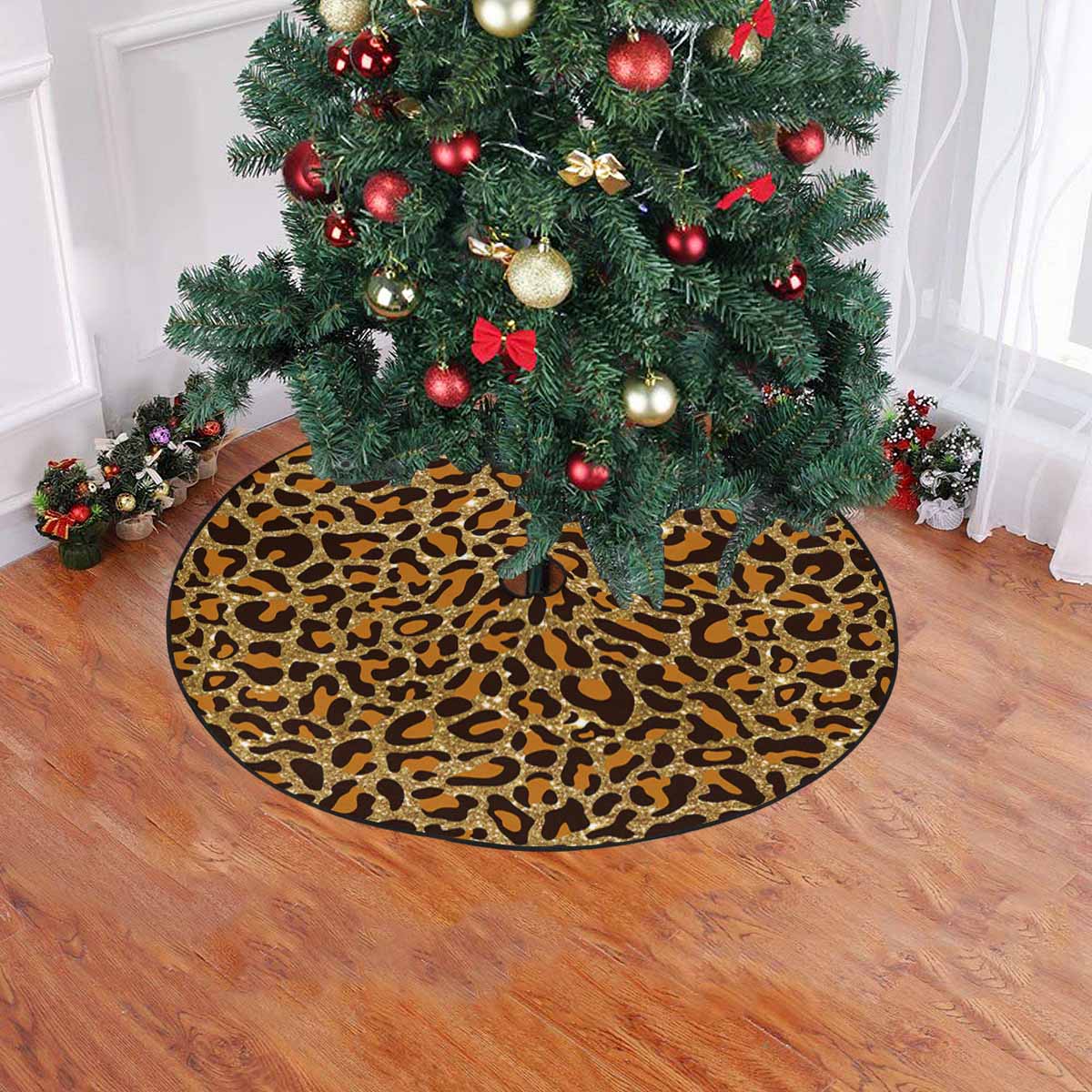 Animal print 5  Christmas Tree Skirt