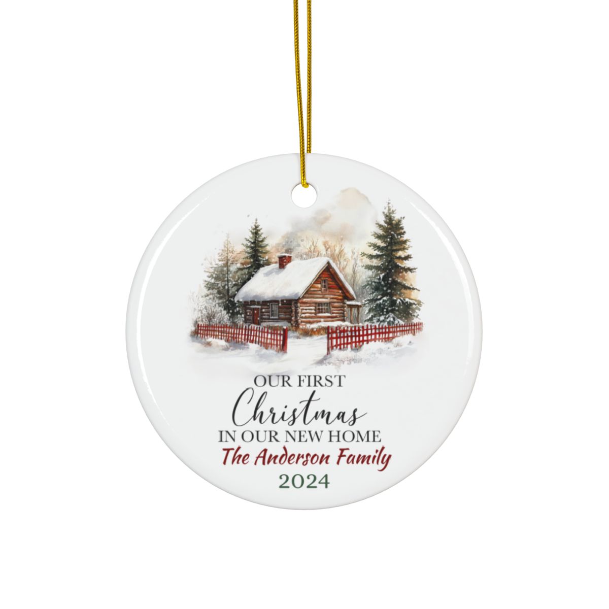 Our first Christmas in Our New Home Christmas1 Personalised Ceramic Ornaments