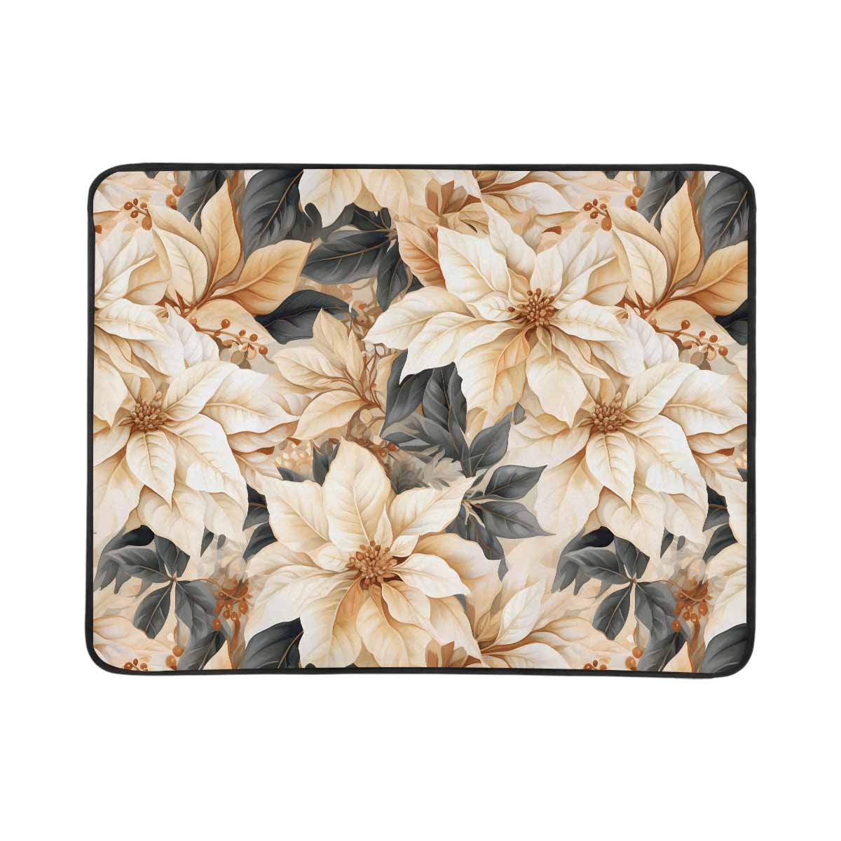 Cream Poinsettia2  Beach Mats 78"x 60"