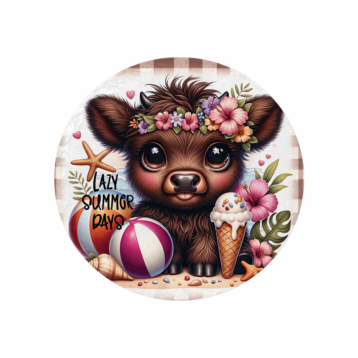 Highland Cow Awd35116  Circular Micro Fleece Blanket 47"