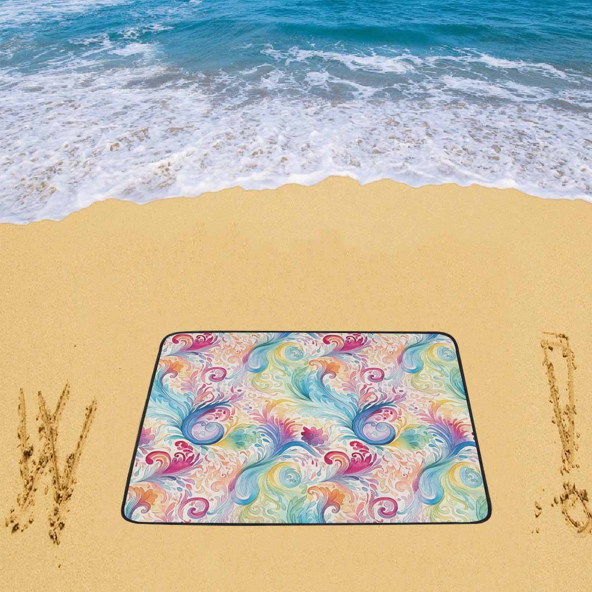 Pastel Rainbow Paisley  Beach Mats 78"x 60"