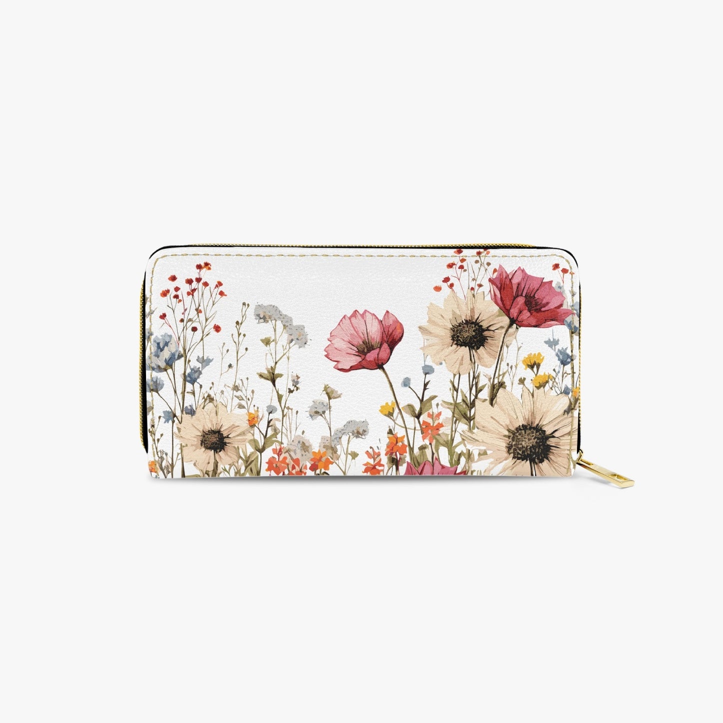 Long Type Zipper Purse - Floral