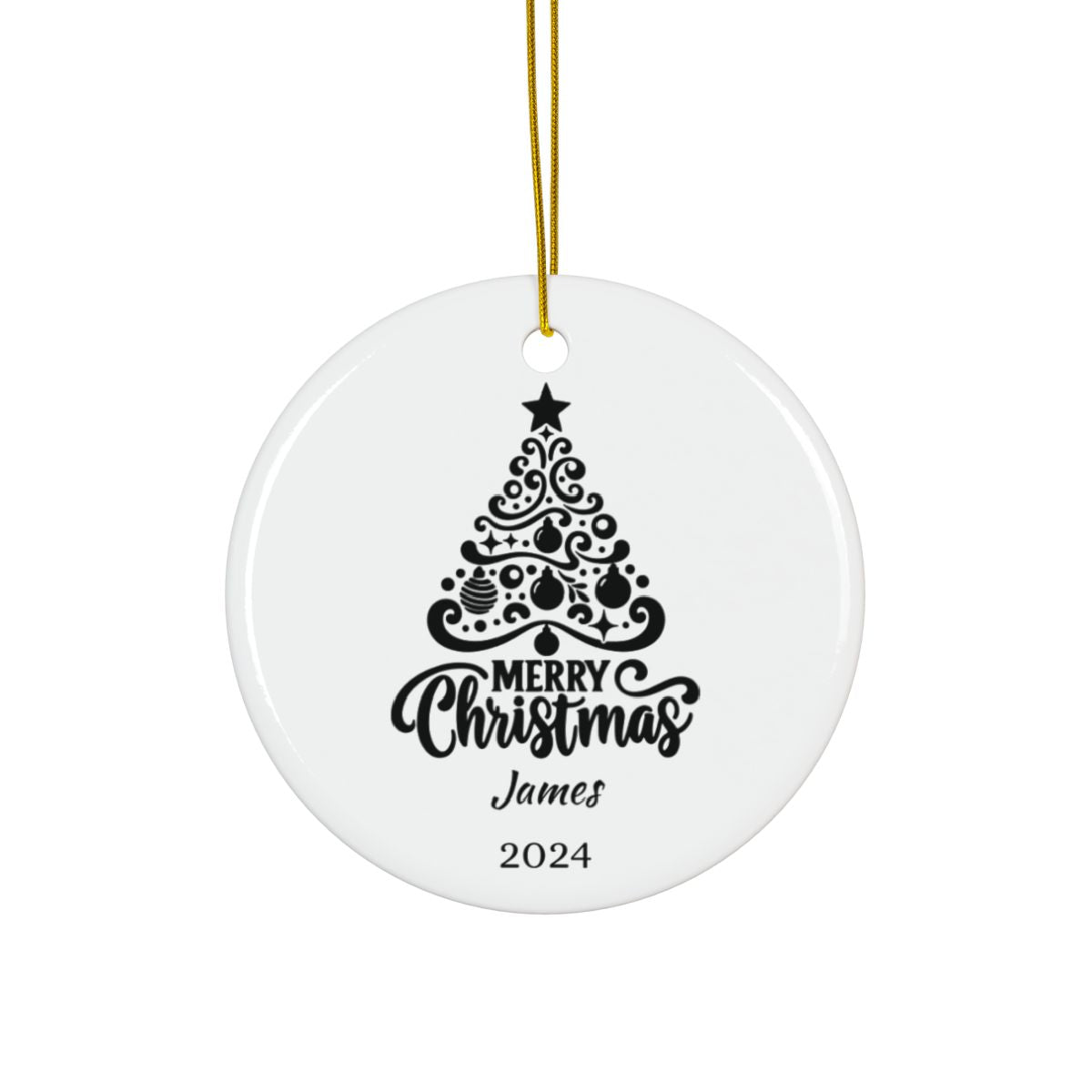 Personalized Christmas Ornament, Ceramic Holiday Decor, Custom Christmas Tree Decoration, Name Ornament, Unique Christmas Gift, Xmas Keepsake