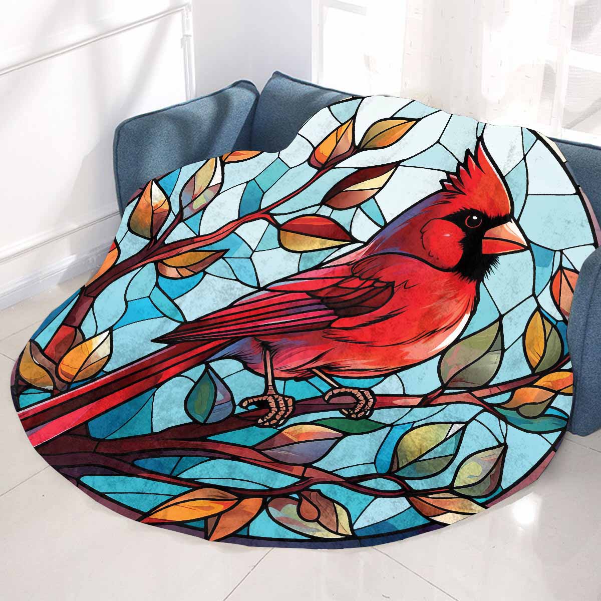 Cardinal_Awd35157  Circular Micro Fleece Blanket 60"