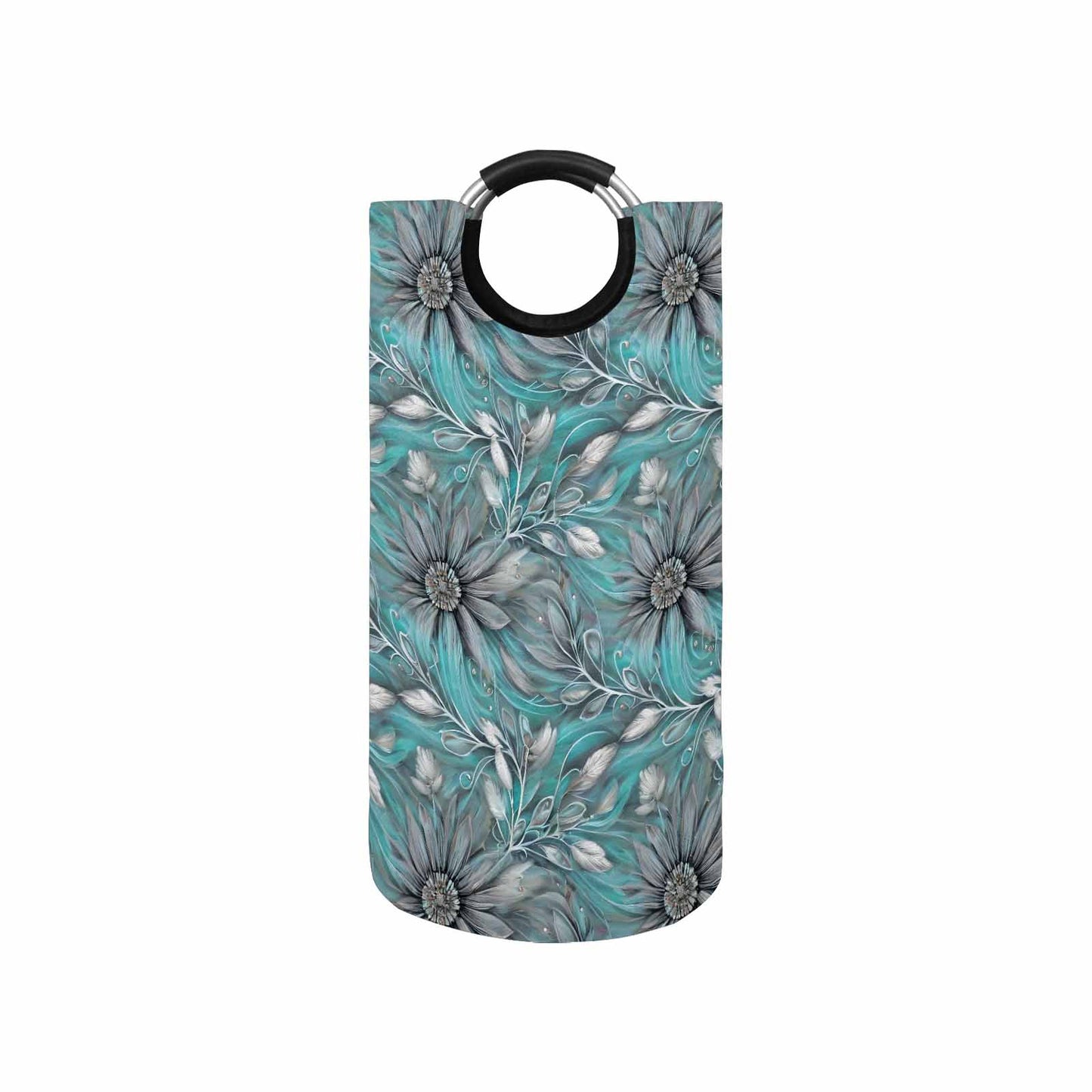 Green Elegant Floral 50  Round Laundry Basket