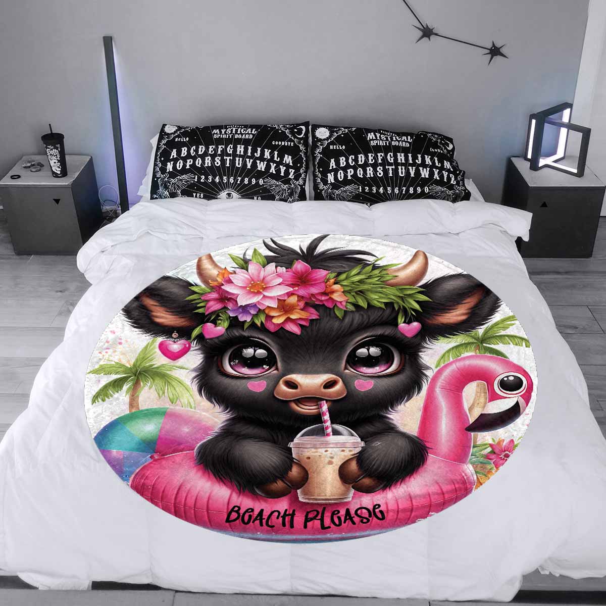 Highland Cow Awd35119  Circular Micro Fleece Blanket 60"