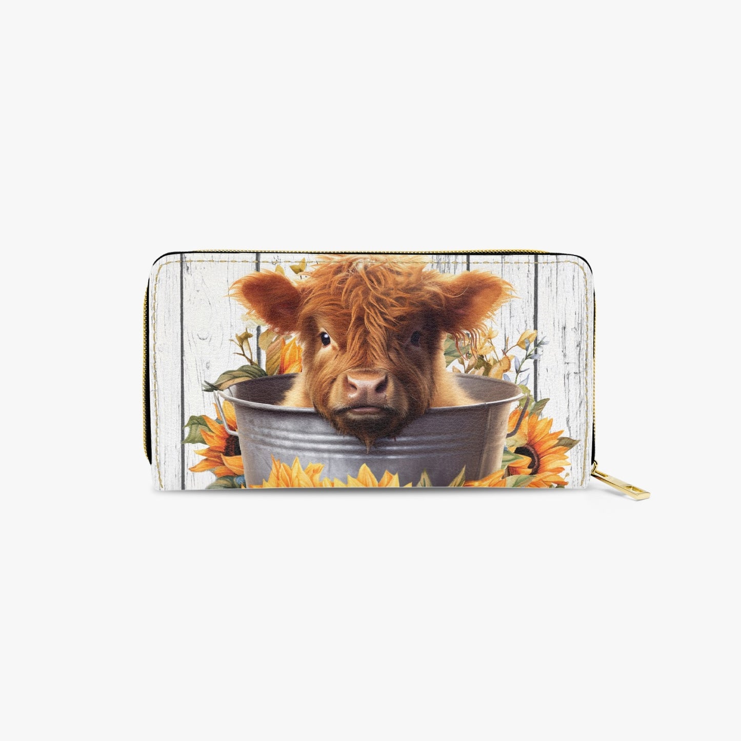 Long Type Zipper Purse - Highland Cow