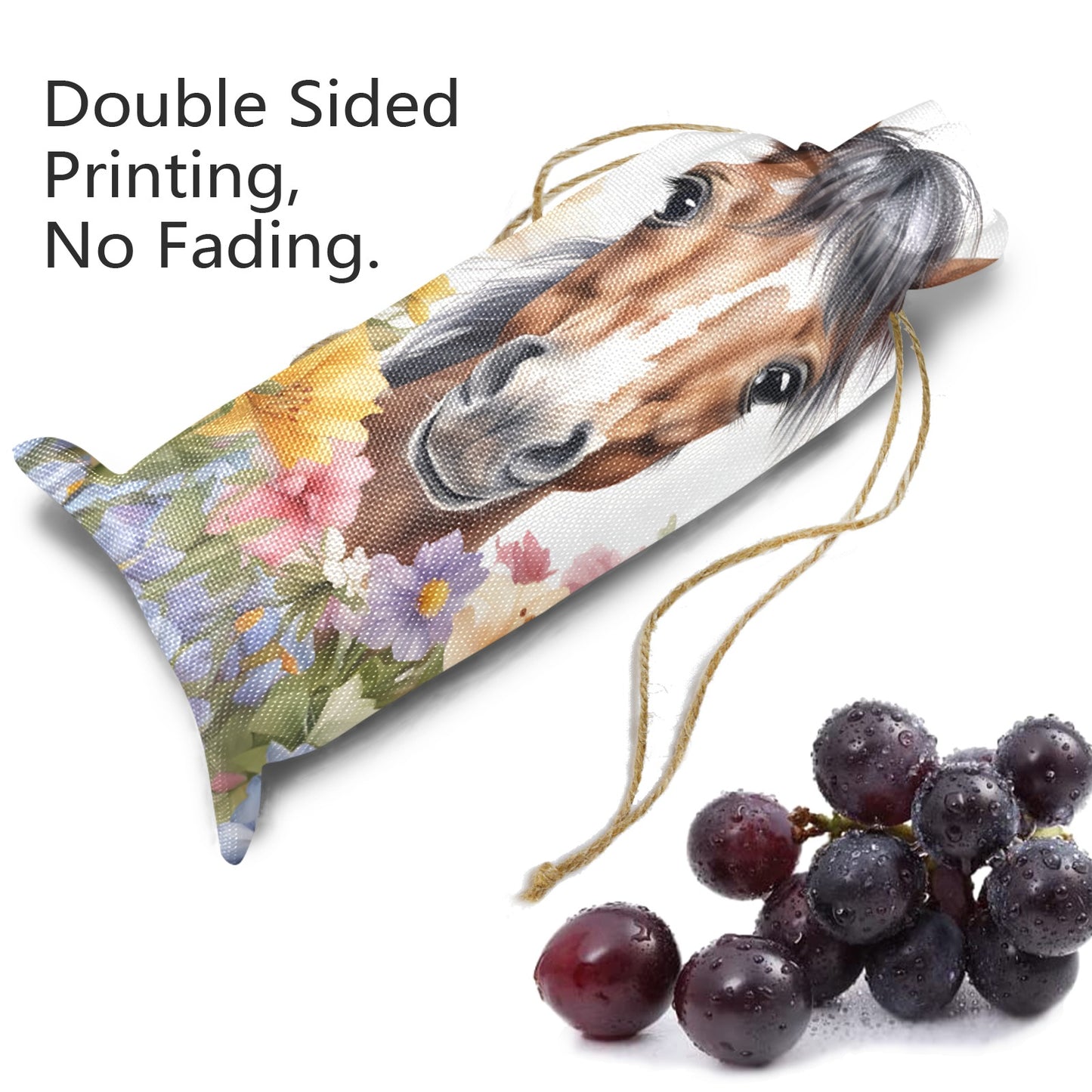 Horse awd305 Linen Wine Bottle Bag