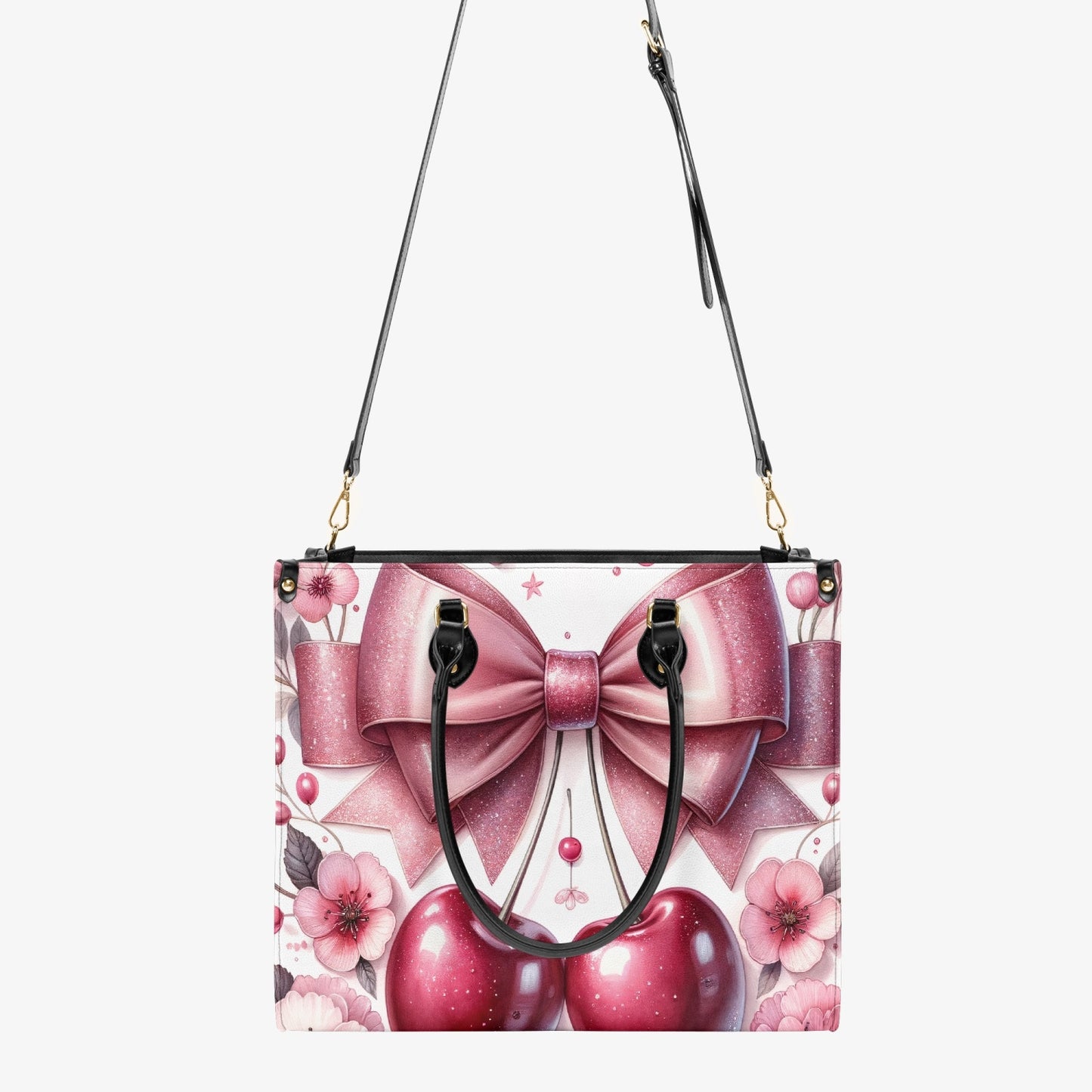 Women's Tote Bag - Ribbons and Cherries - Cherry Chantilly