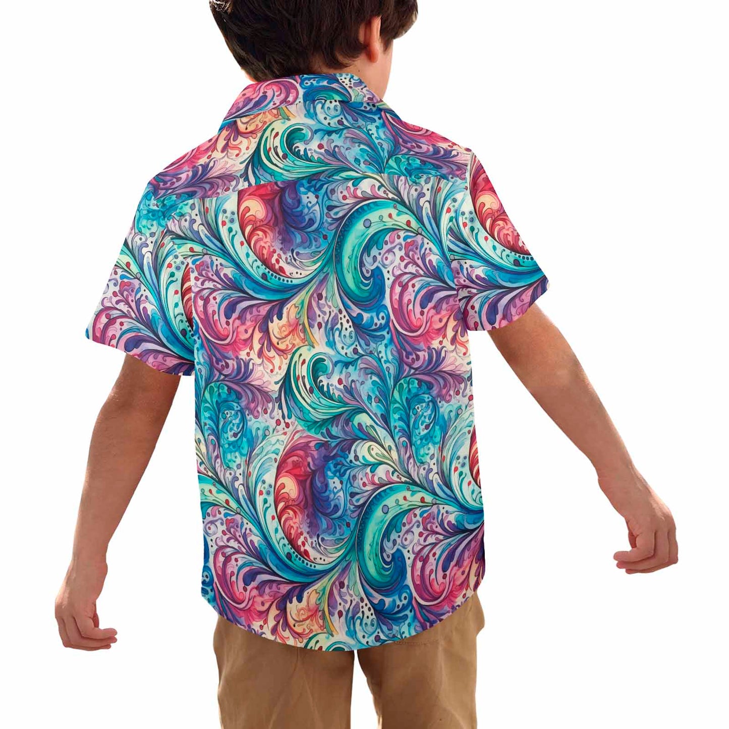 Rainbow Paisley  Little Boys Hawaiian Shirt