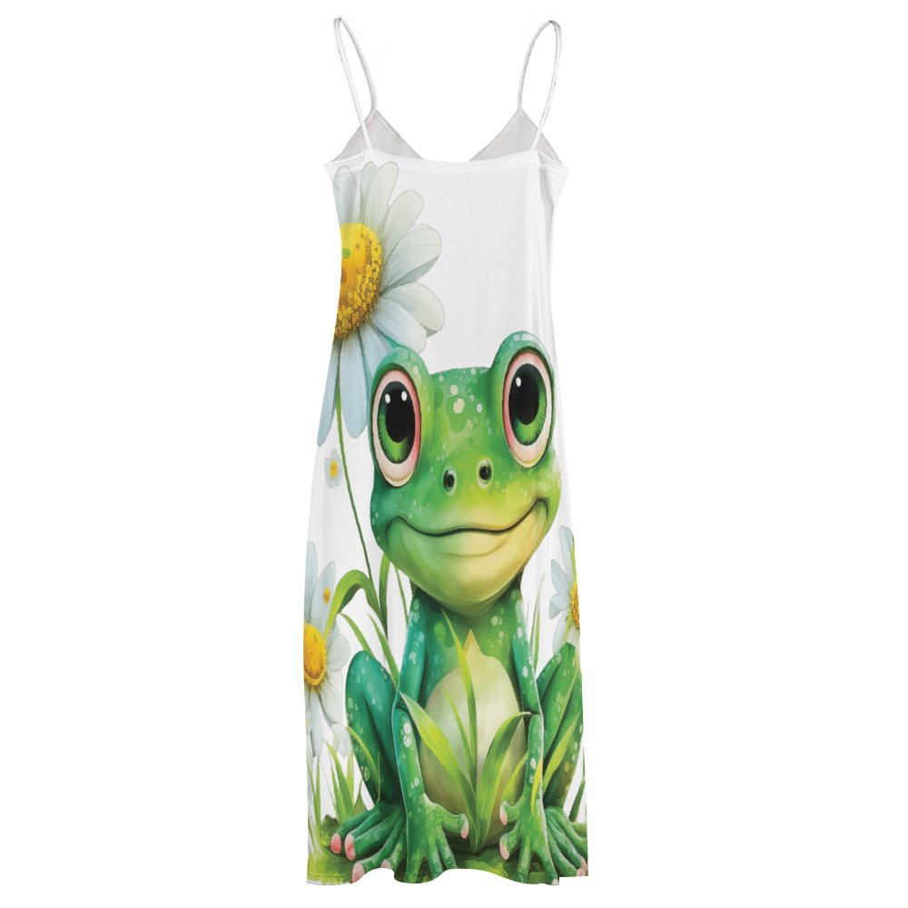 Frog Spaghetti Strap Ankle-Length Dress Long dress