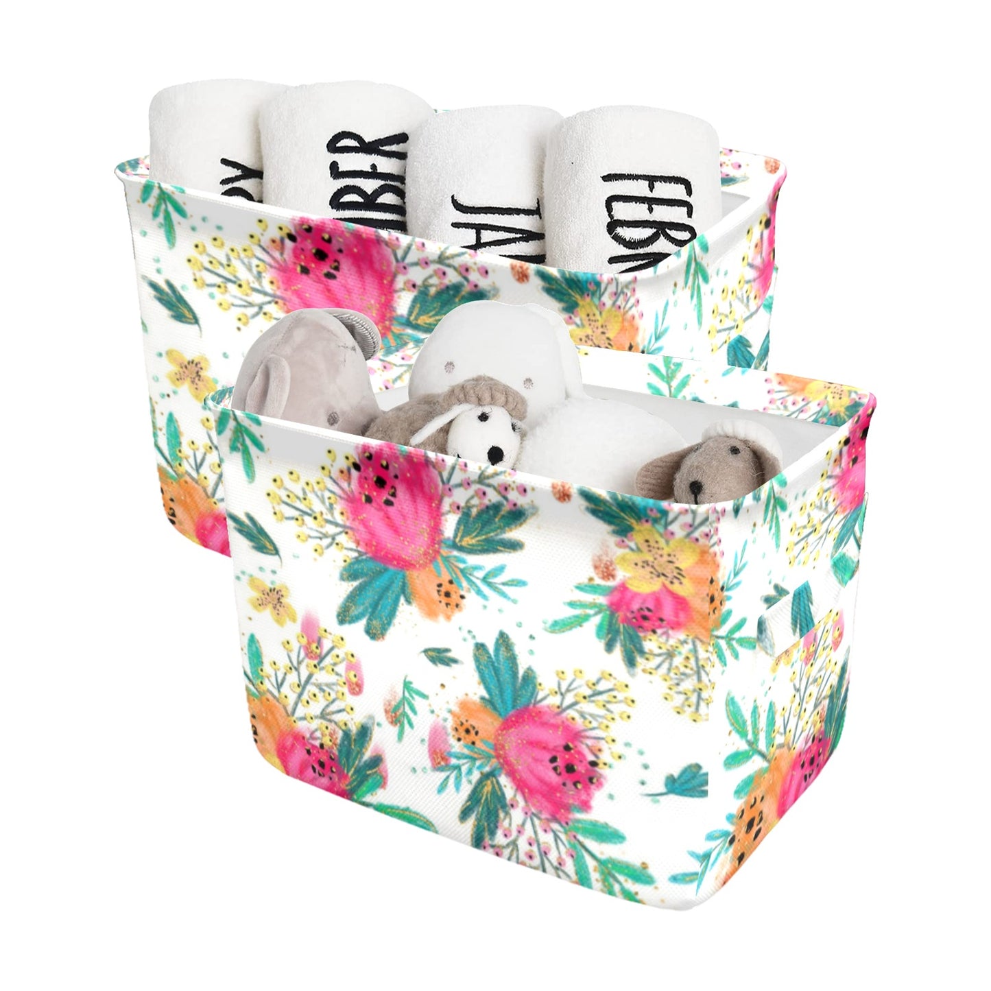 Australian Floral Fabric Storage Basket