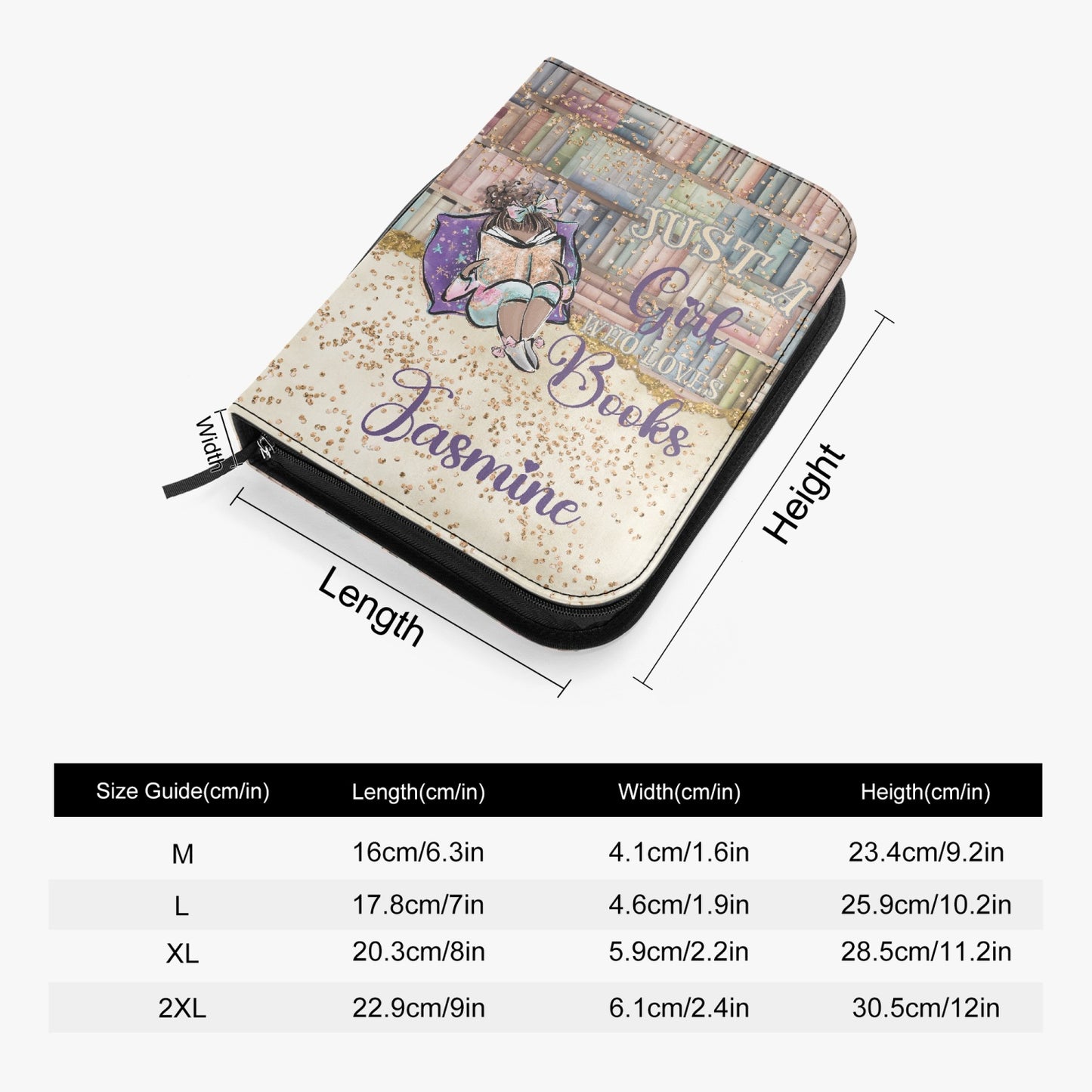 Book Cover/Bible Cover, Just a Girl who Loves Books, Brunette Hair, Olive Skin