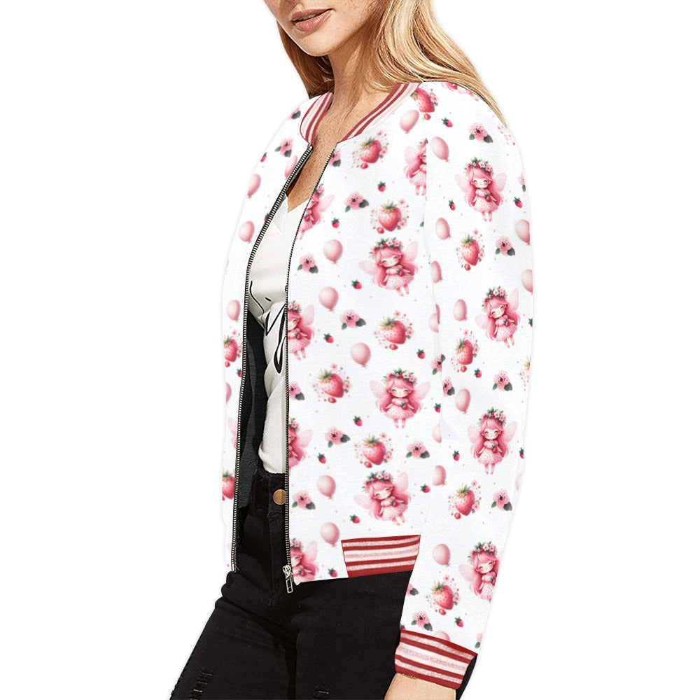 Strawberry Fields Bomber Jacket for Women