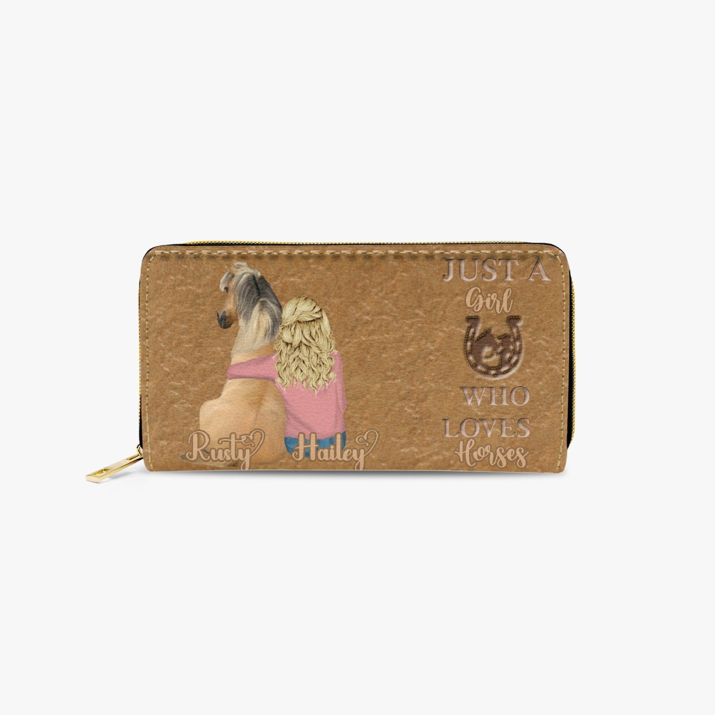 Long Type Zipper Purse -Just a Girl Who Loves Horses, Personalised/Non-Personalised