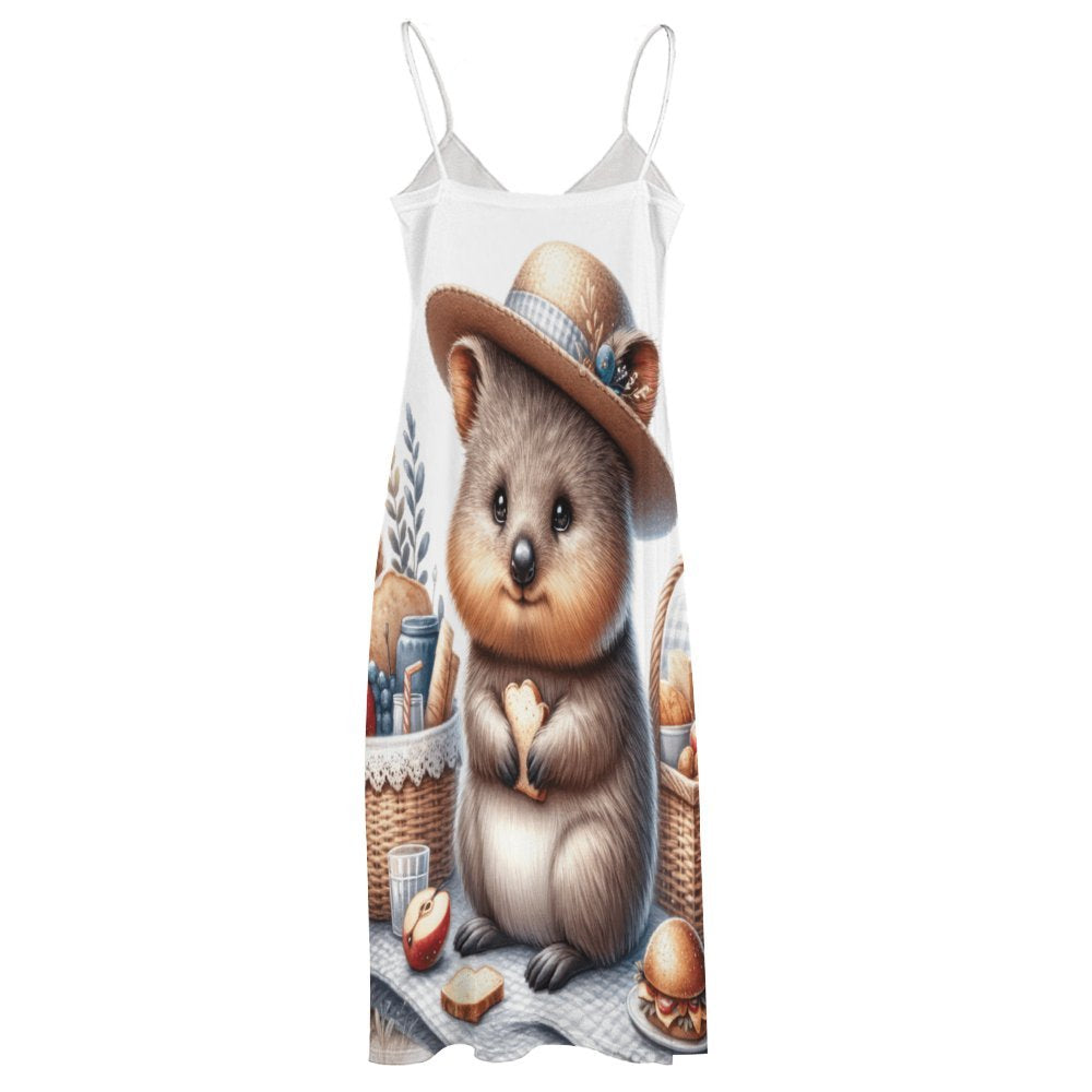 Australian Animals Quokka Spaghetti Strap Ankle-Length Dress Long dress