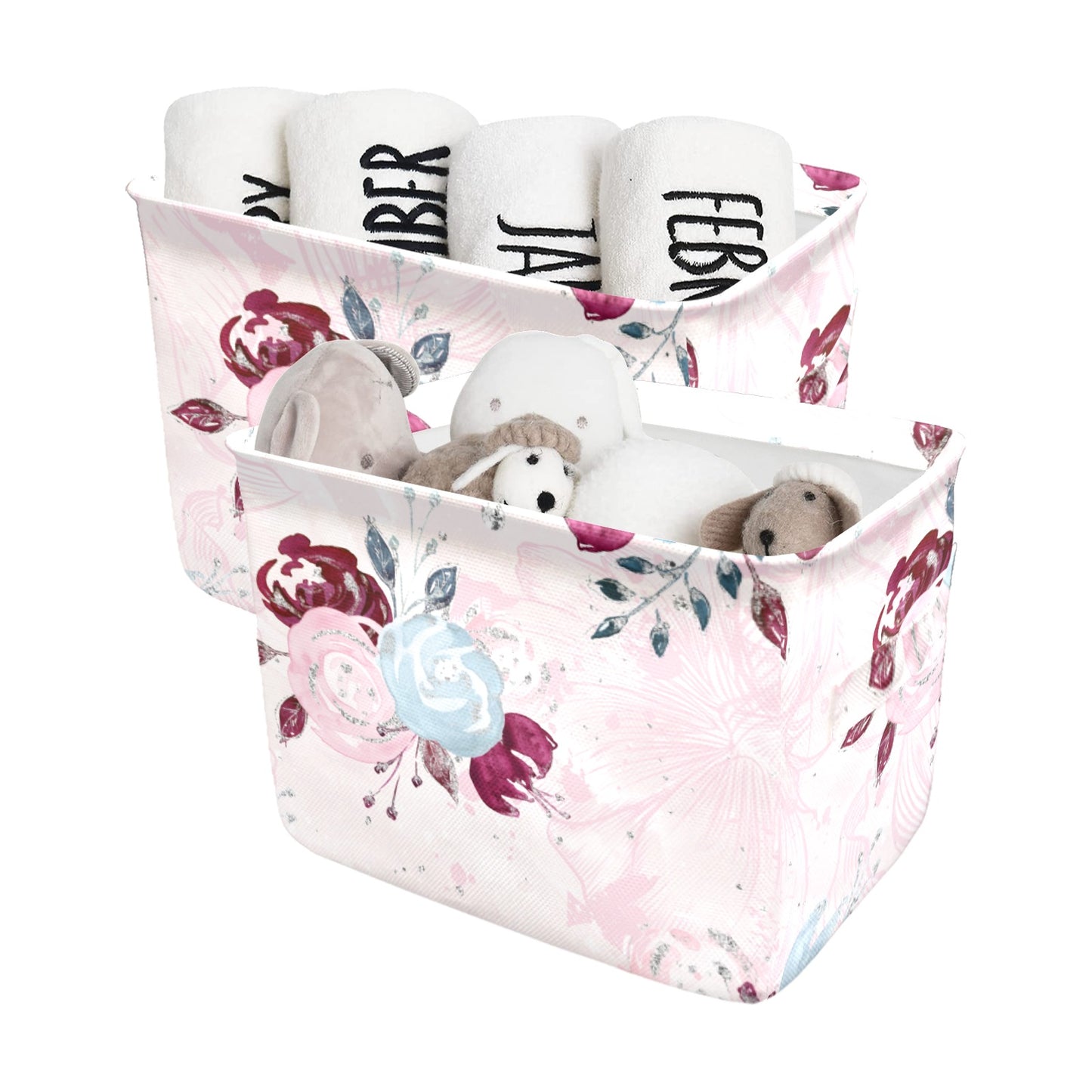 Roses Fabric Storage Basket