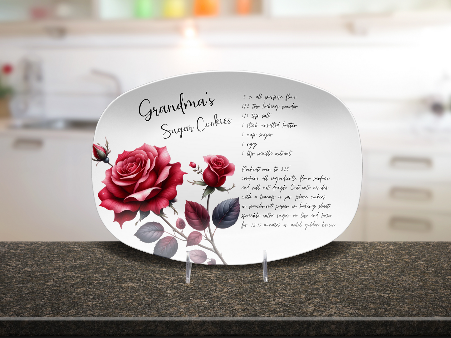 Handwritten Recipe Plate/Platter, Family Recipe Heirloom