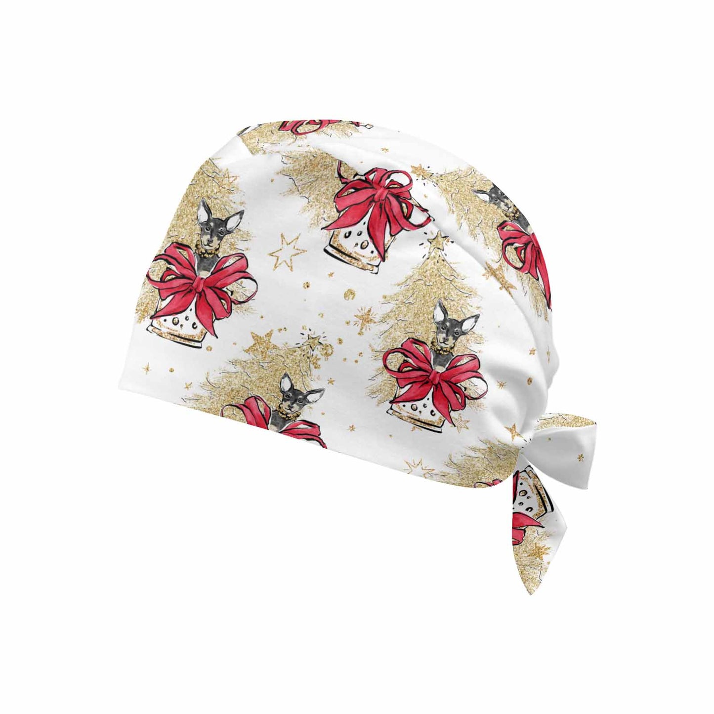 Nurse Scrub Cap Doggie Christmas Tree  Scrub Cap