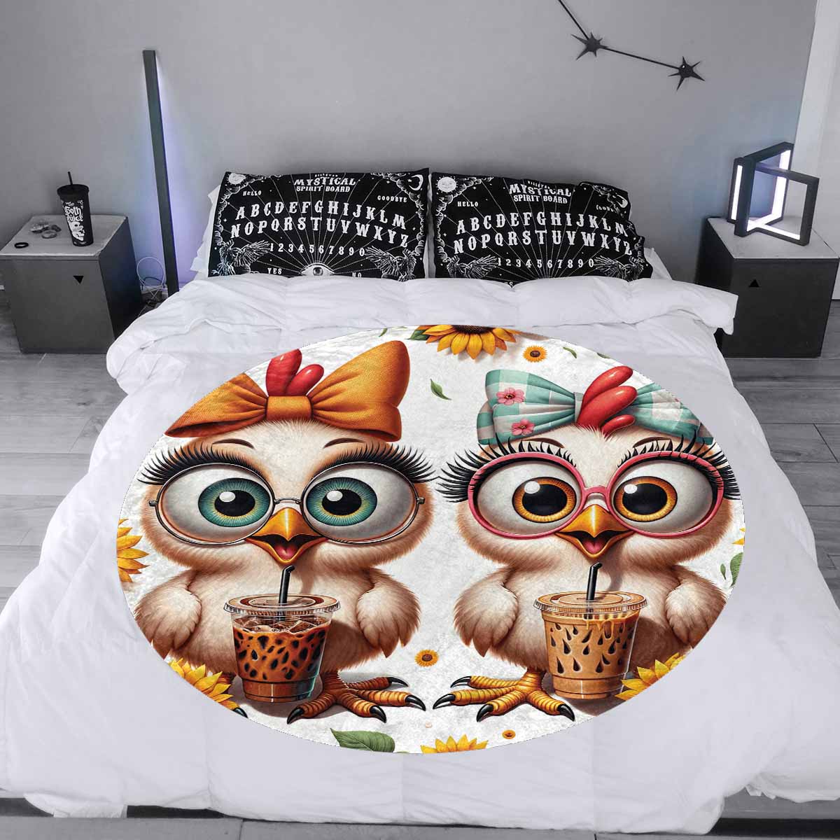 Chickens_Awd35167  Circular Micro Fleece Blanket 60"