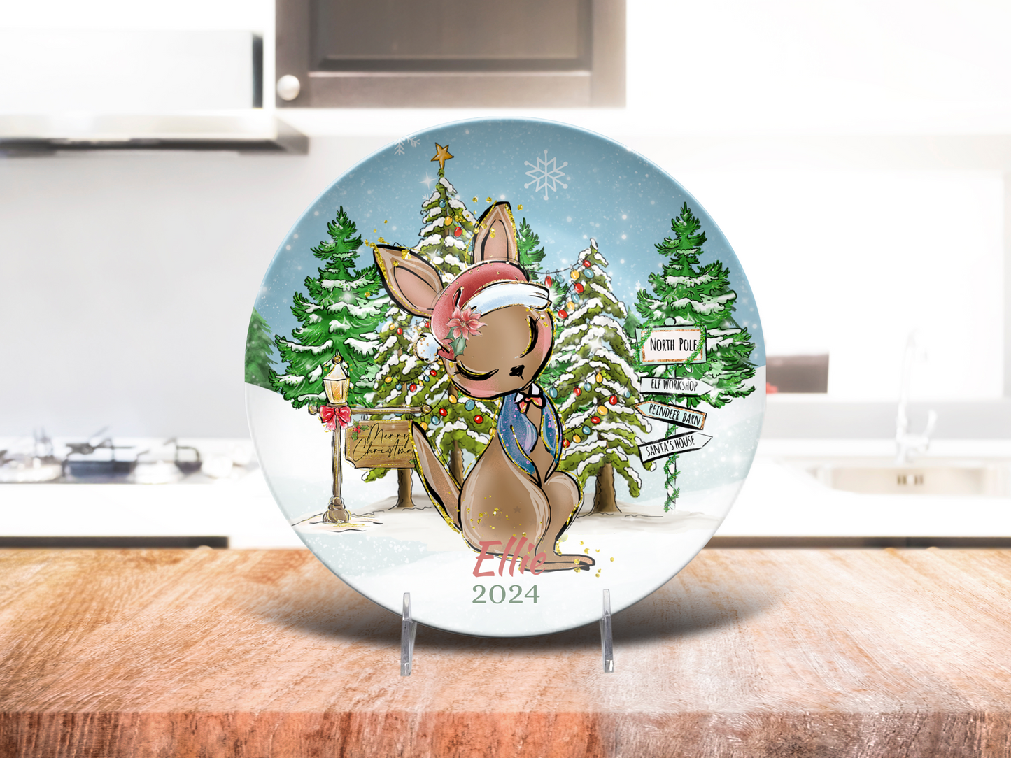 Kangaroo Personalised Christmas Plate