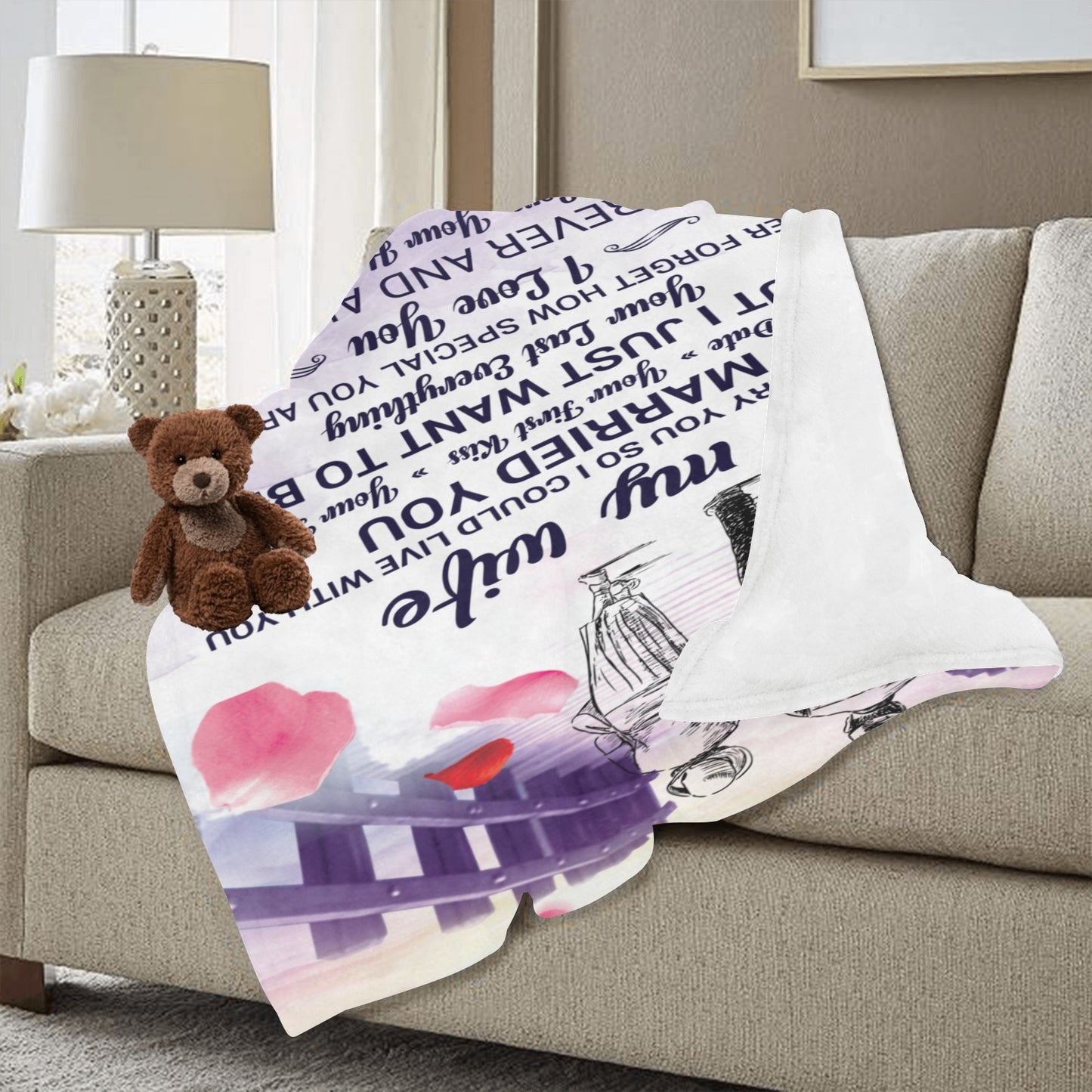 To My Wife Ultra-Soft Micro Fleece Blanket 50"x60" (Thick)