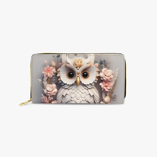 Long Type Zipper Purse - Owl