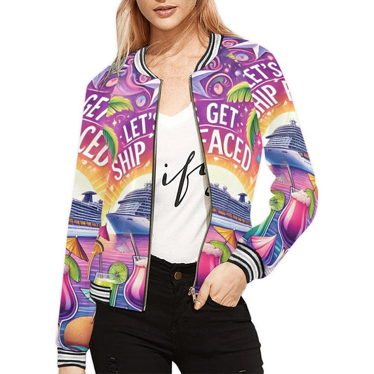 Lets get ship faced Bomber Jacket for Women