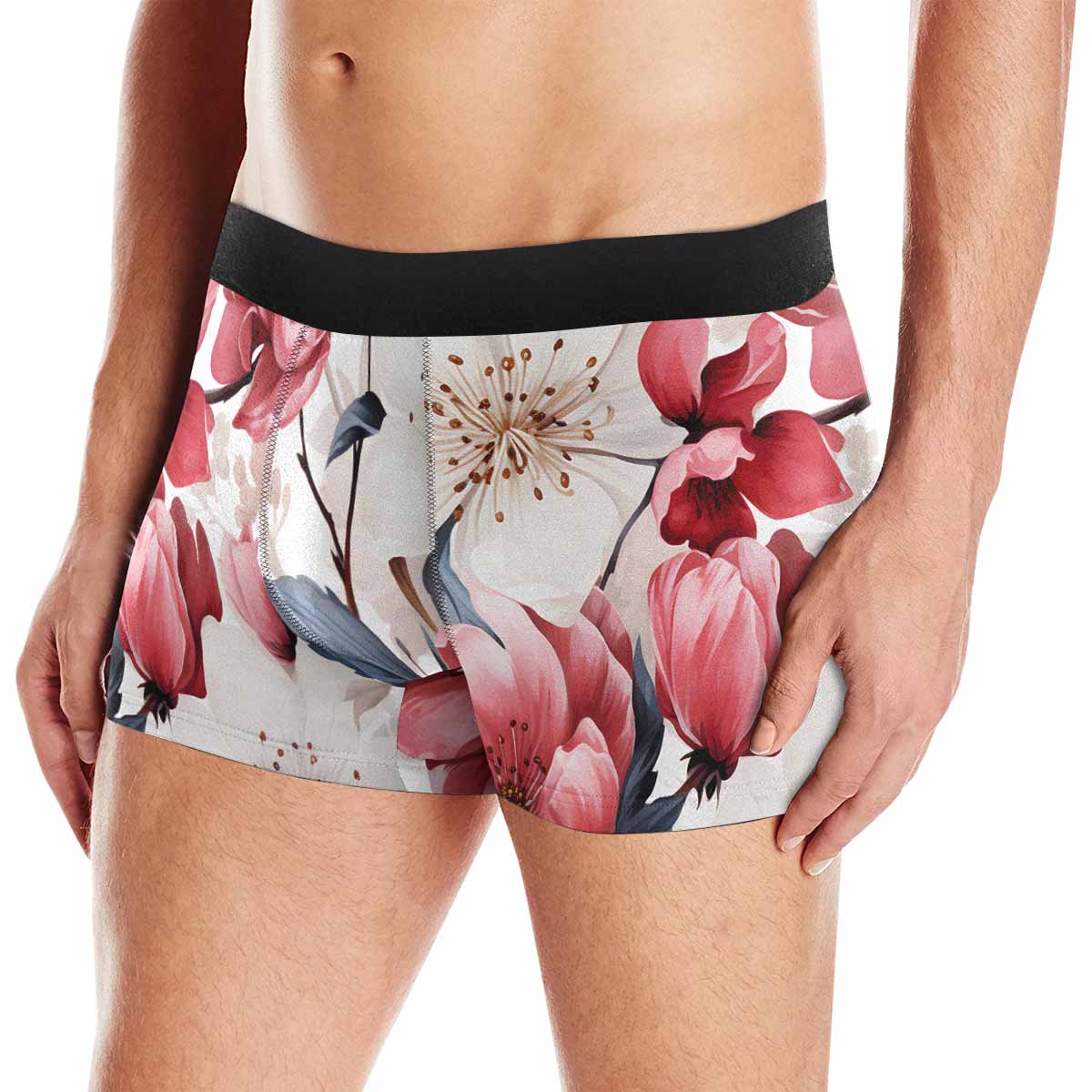 Pink Floral Small AUS Men's Boxer Briefs (Made In AUS)