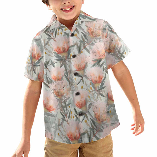 Australian Wattle  Little Boys Hawaiian Shirt