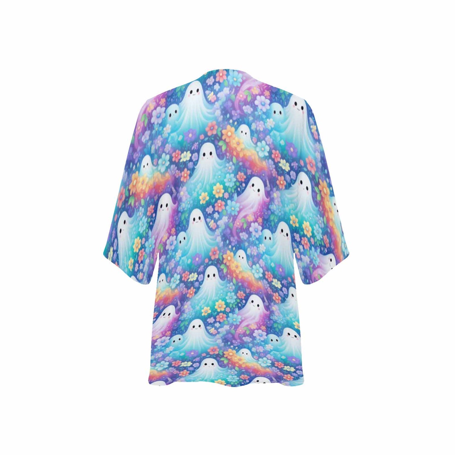 Pastel Halloween Women's Kimono Chiffon Cover Up