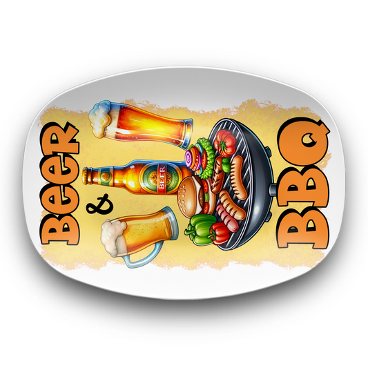 Beer & BBQ 10"x14" Platter