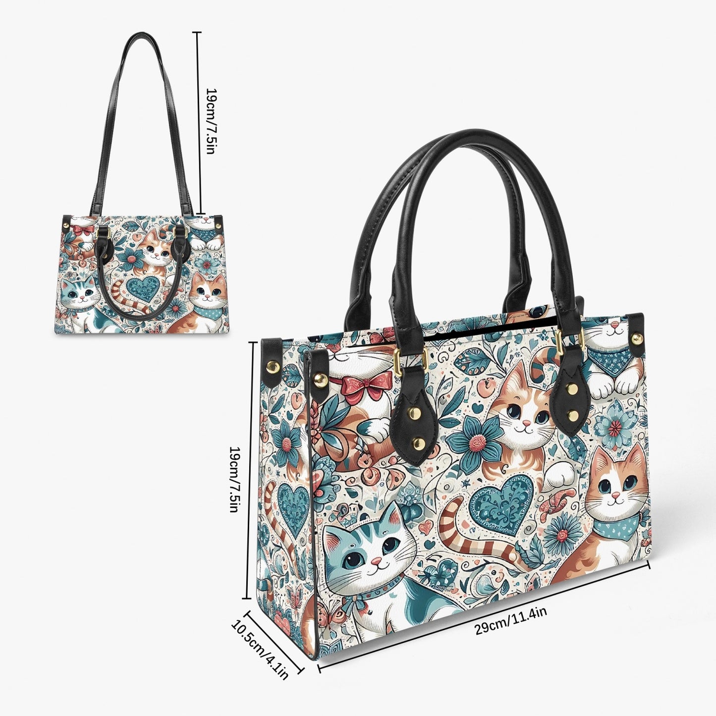 Women's Tote Bag - Long Strap - Cats