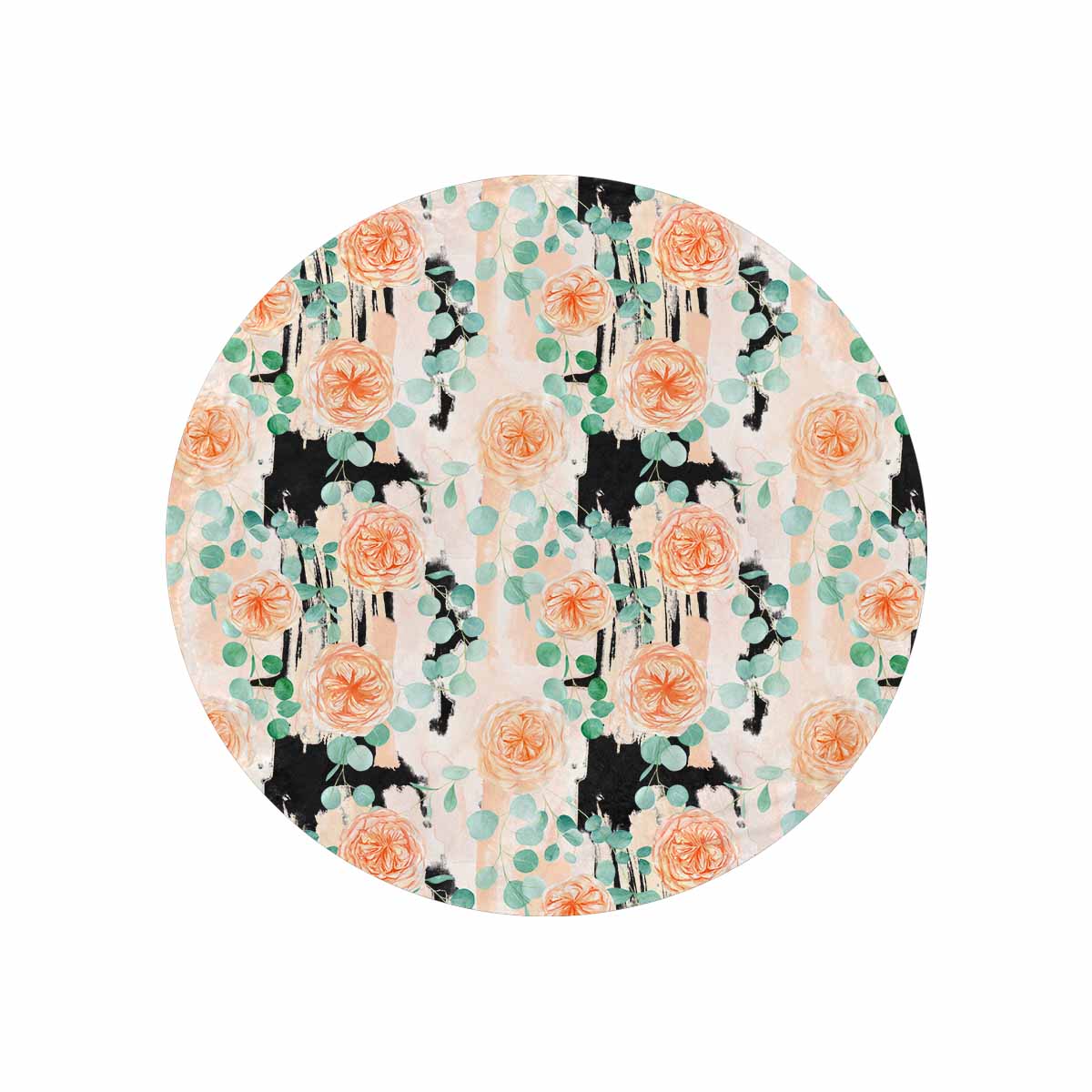 Rose Eucalyptus Circular Micro Fleece Blanket 60"