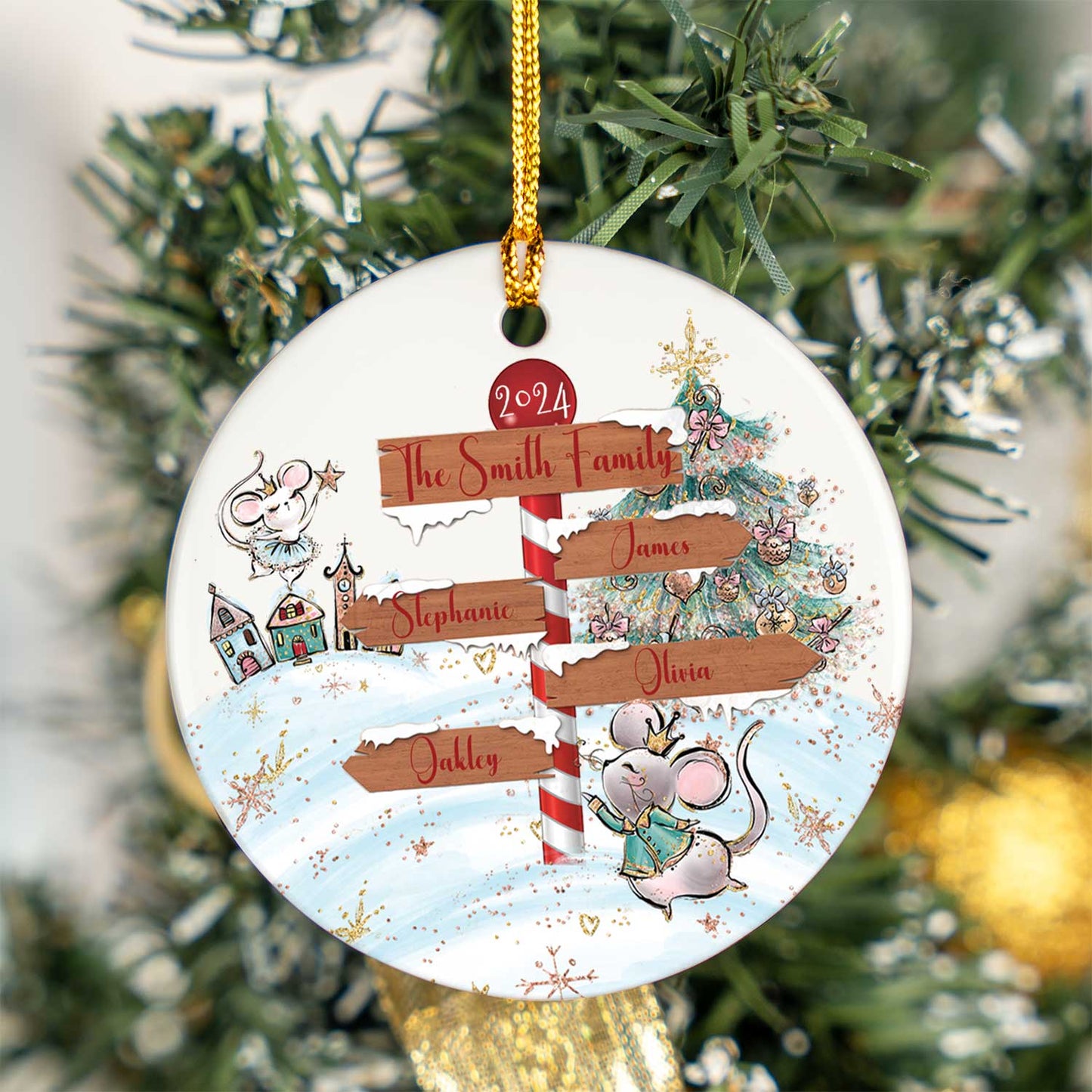 Personalised North Pole Christmas Ceramic Ornament