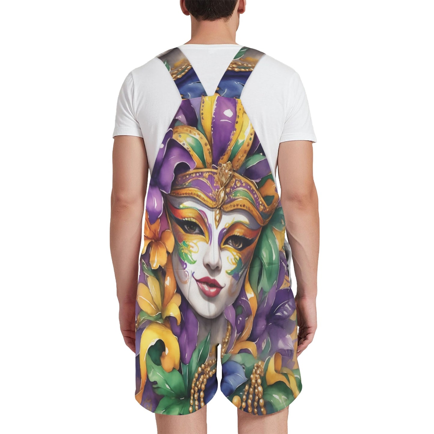 Mardi Gras awd442 Unisex Shorts Suspender Jumpsuit