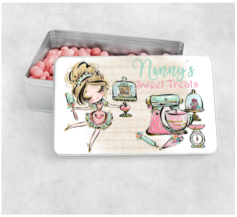 Sweet treats personalised aluminium tin