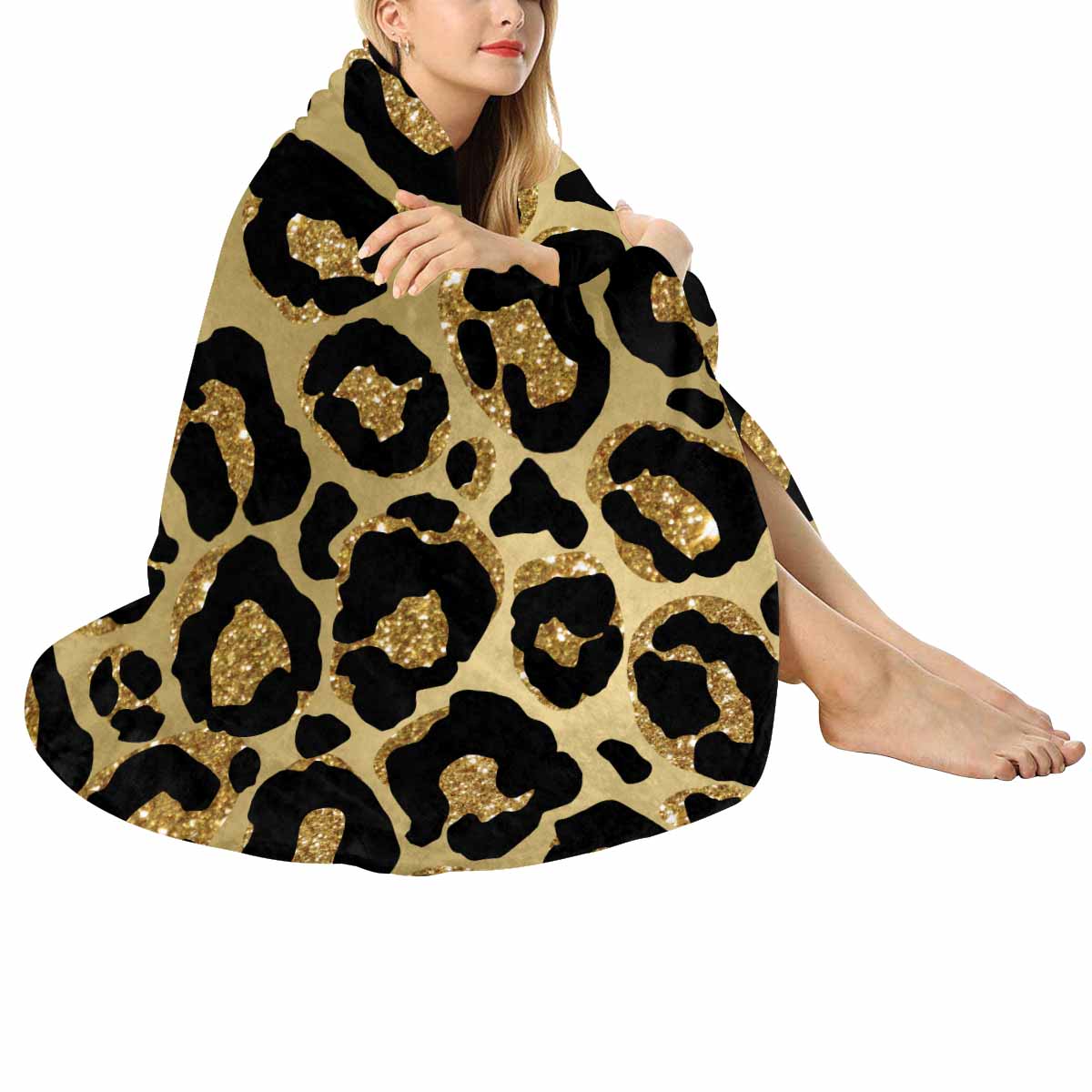 Animal Print 2  Circular Micro Fleece Blanket 60"