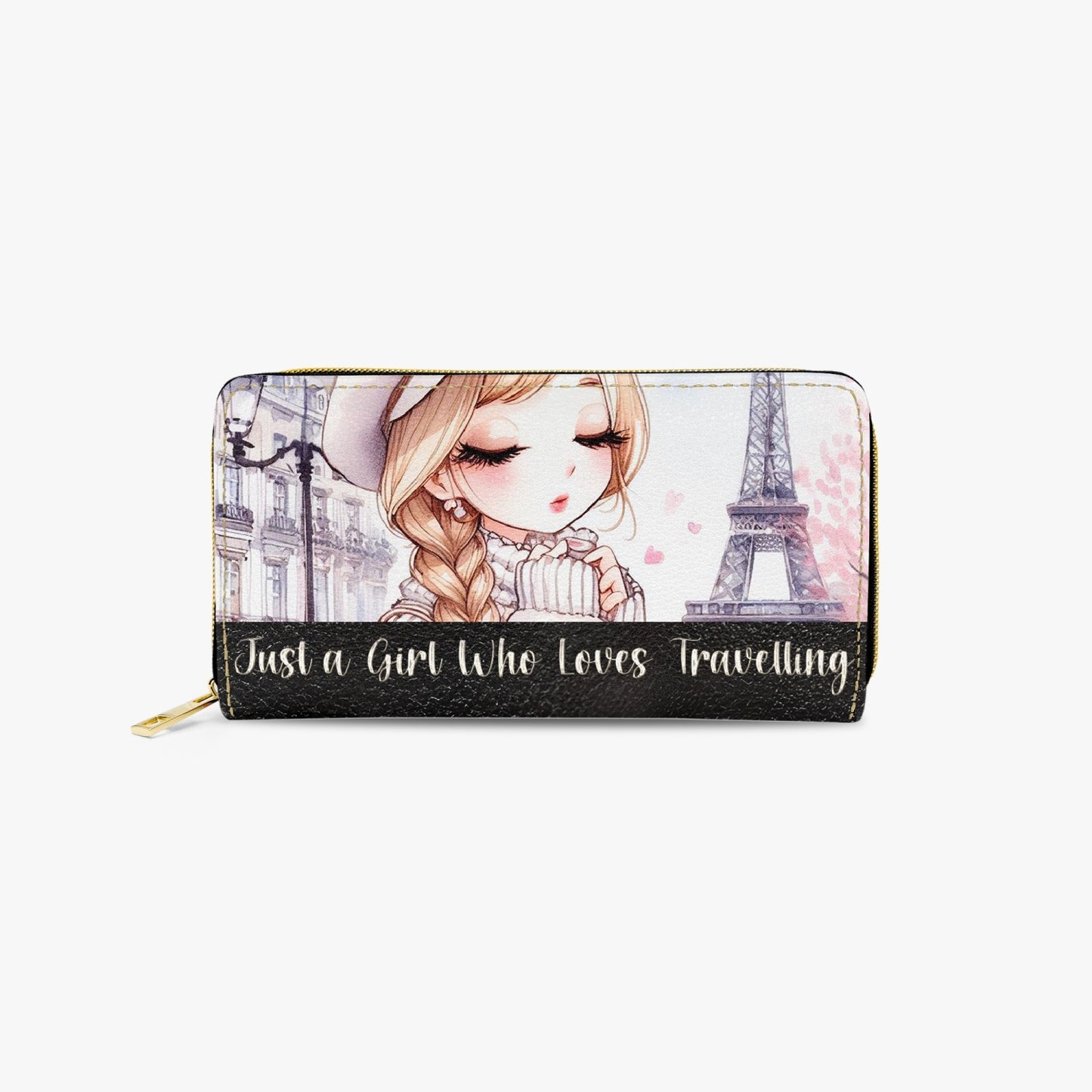 Long Type Zipper Purse - Just A Girl Who Loves Travelling