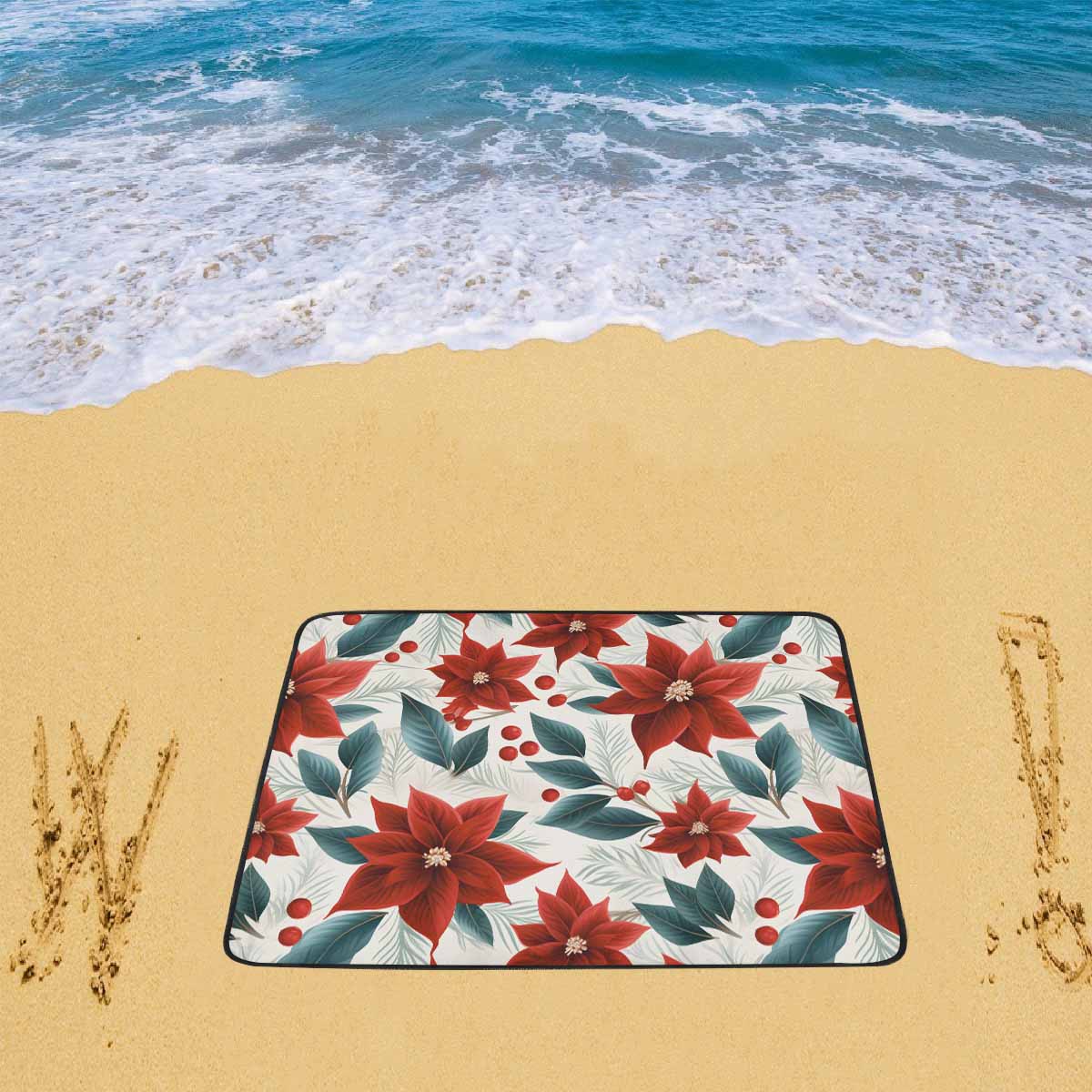 Christmas Red Poinsettia[  Beach Mats 78"x 60"