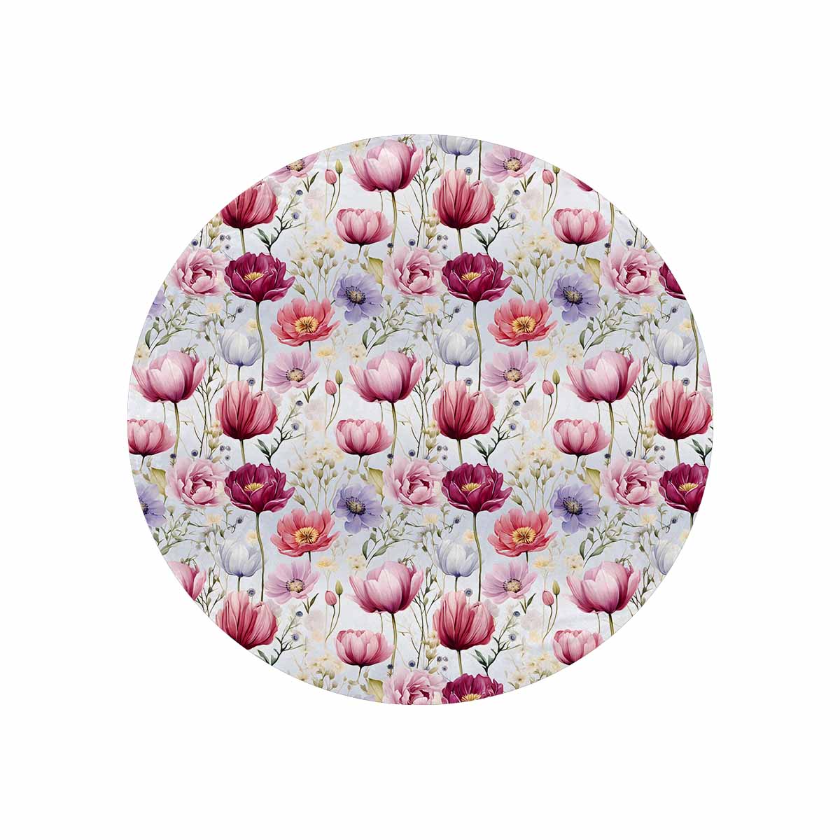 Wildflowers  Circular Micro Fleece Blanket 60"