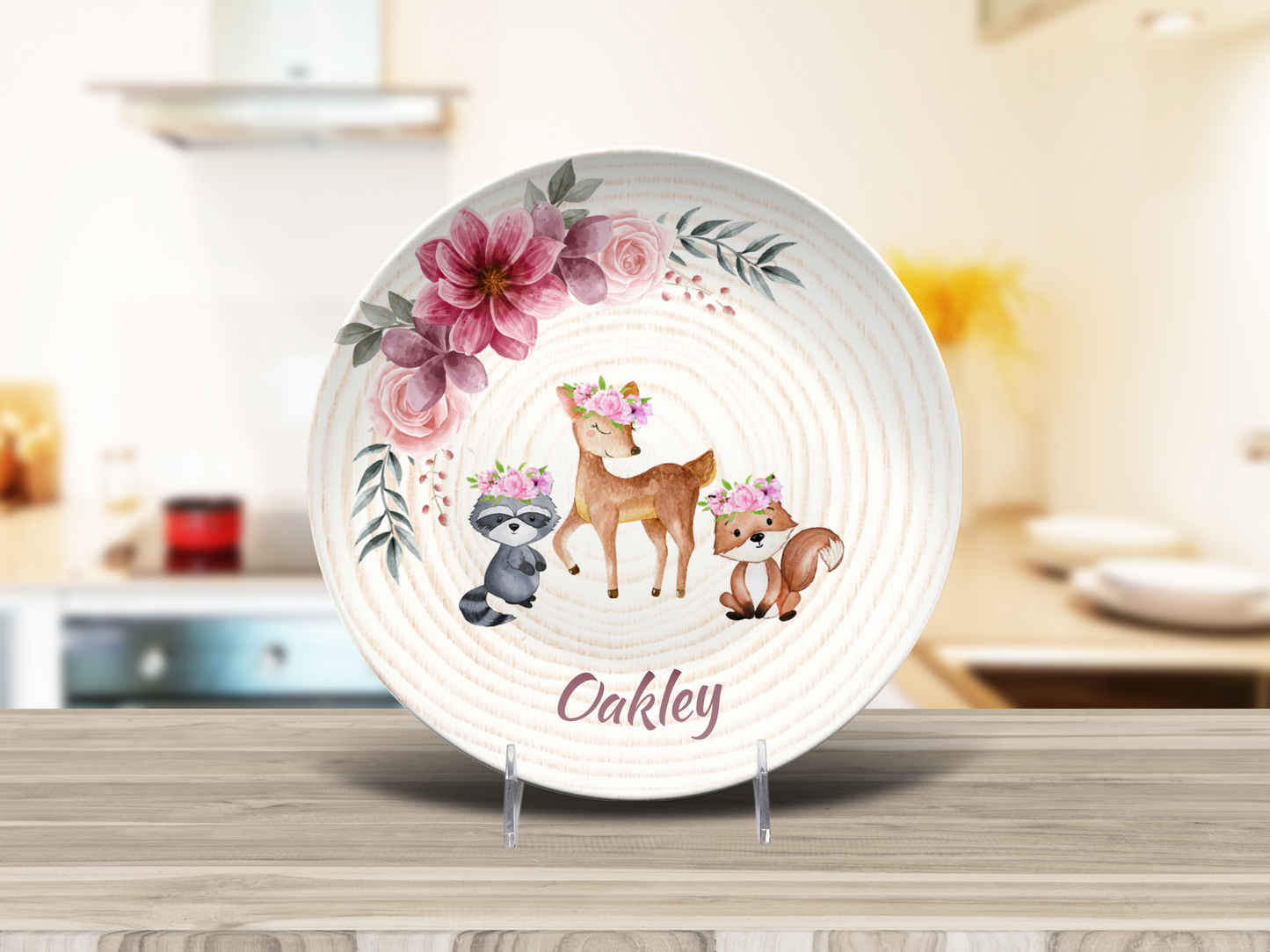 Woodland Animals Personalised Plate