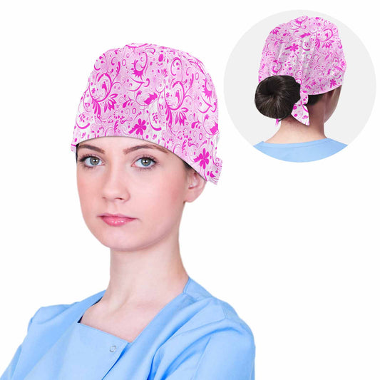 Pink Paisley  Scrub Cap