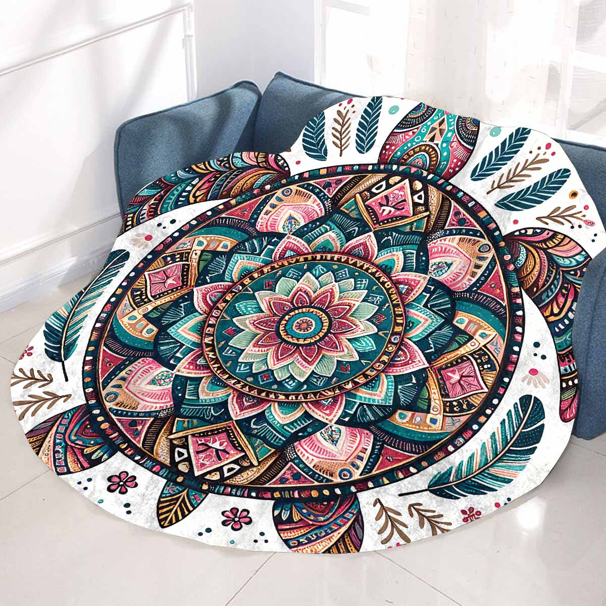 Mandella_Turtle_Awd35149  Circular Micro Fleece Blanket 60"