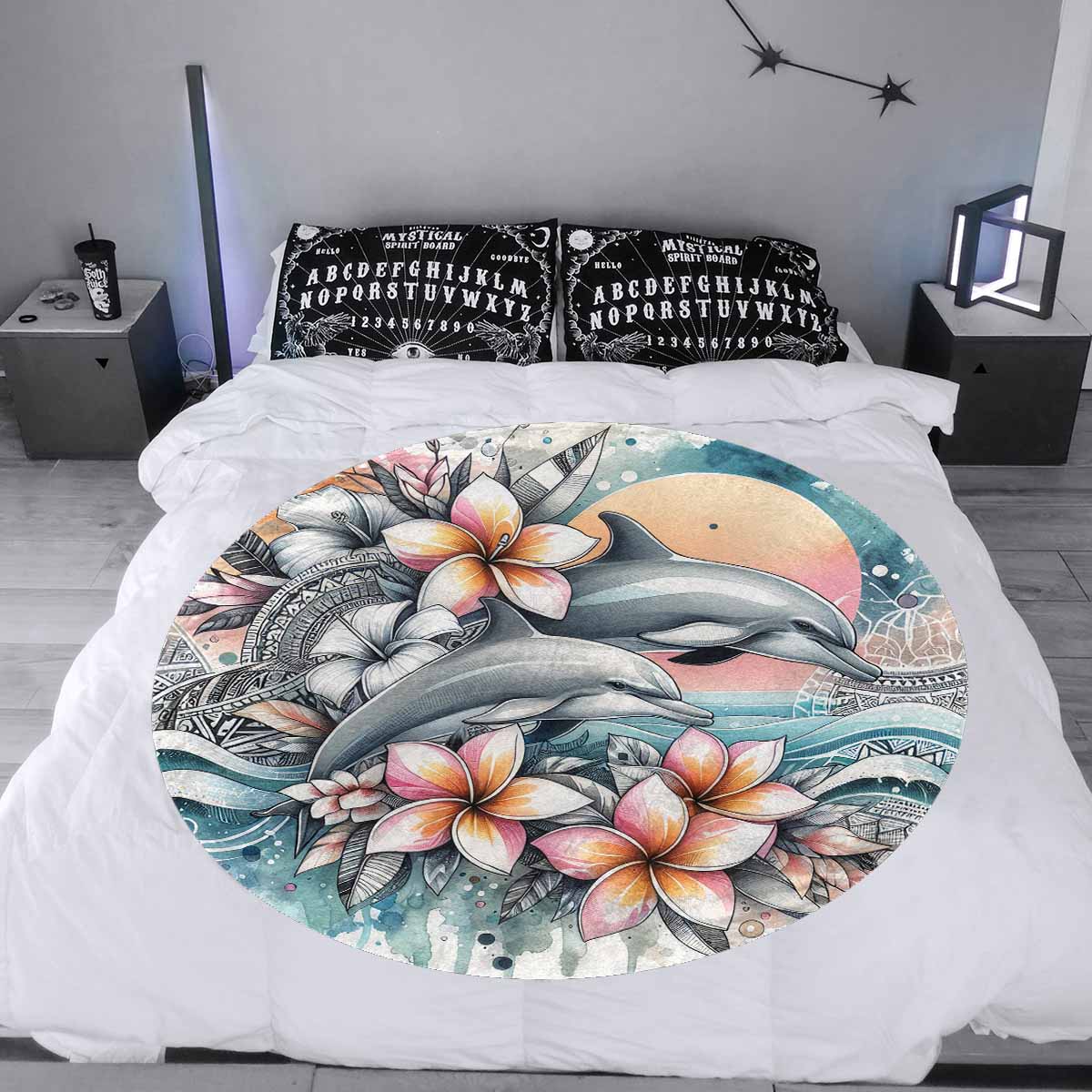 Sea_Animals_Dolphin_Awd351114  Circular Micro Fleece Blanket 47"