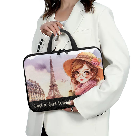 Laptop Sleeve with handles - Just a Girl Who Loves Travelling