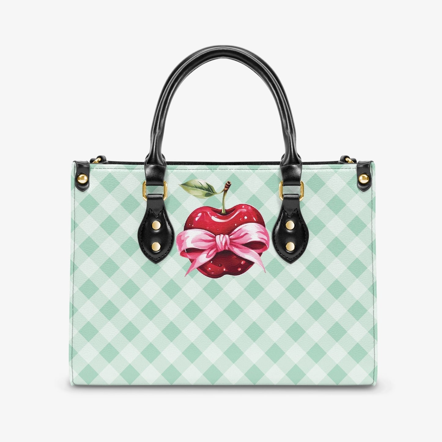 Women's Tote Bag - Rockabilly - Apple Plaid Lge Square