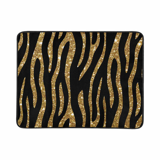 Black and Gold Glitter Leopard Print  Beach Mats 78"x 60"